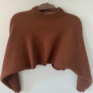 CUTE CROP SWEATER - Wilfred Free , Brown XS
